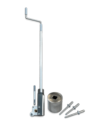 Rollfix-Kurbel starr L: 1,30m mit Stützrad und Vierkant